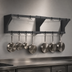 Thumbnail image #3 for 84-Inch Wall-Mounted Aluminum Double-Bar Pot Rack with 14 Hooks