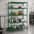 Thumbnail image #3 for Steel Works Stainless Heavy Duty Stationary 4-Tier Wire Shelving Unit, 24 x 54 Inches, Green Epoxy Coated