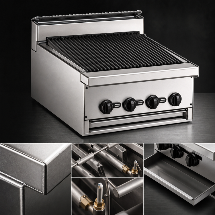 Product image #3 for Bistro 36-Inch Modular Gas Charbroiler with Cast Iron Grates and Stub Back