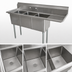 Thumbnail image #3 for Omcan 3-Compartment Stainless Steel Pot Sink with Right-Hand Drainboard and Center Drain, 48.5-Inch Wide