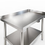 Thumbnail image #3 for Klinger's Trading Premium PES3060 Stainless Steel Equipment Stand, 60.5 x 30 x 24 Inches, Adjustable Undershelf, 2-Inch Up-Turn