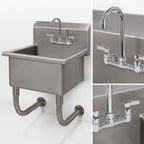 Thumbnail image #3 for Advance Tabco FS-WM-2721-F Wall-Mounted Service Sink, 27-Inch Wide, 12-Inch Deep Bowl, 14-Gauge 304 Stainless Steel, Gooseneck Faucet