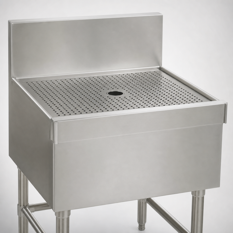 Product image #3 for Eagle Spec-Bar Freestanding Stainless Steel Workboard, 30 x 24 Inch, Perforated Insert, 1-1/2 Inch Drain, 8 Inch Backsplash