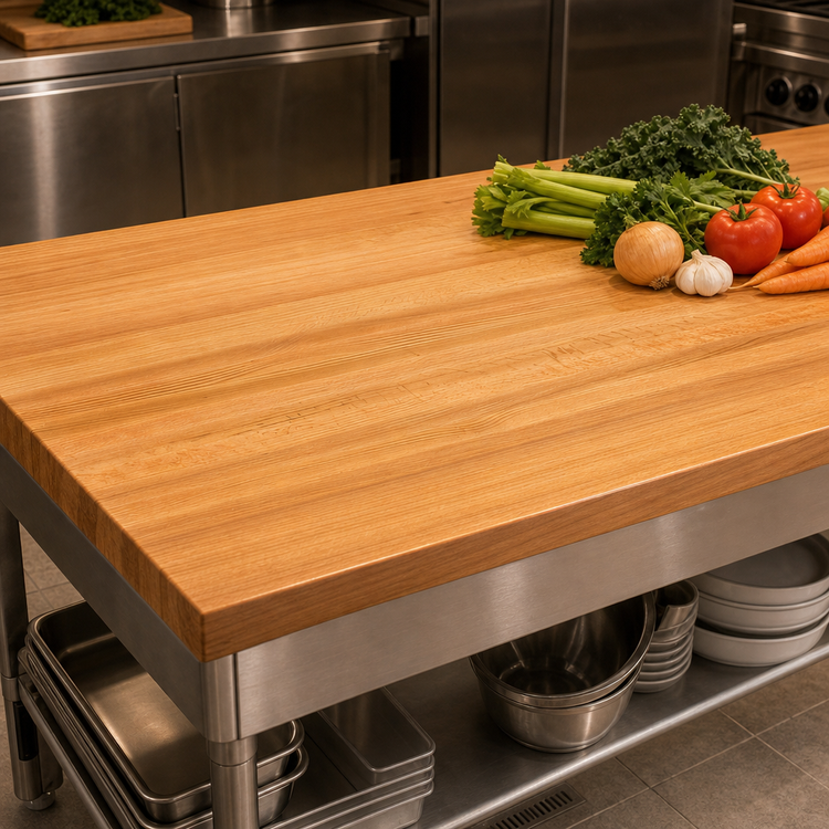 Product image #3 for John Boos Appalachian 60 Inch x 25 Inch Edge Grain Red Oak Kitchen Countertop with Varnique Finish