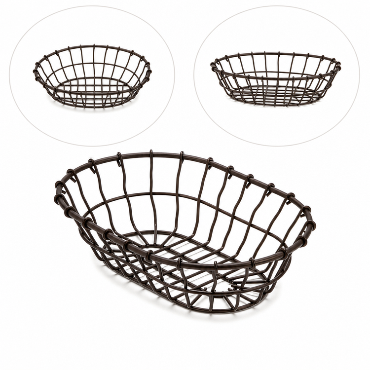 Product image #3 for American Metalcraft Oval Bronze Wire Serving Basket, 9 x 6 x 2-1/4 Inches