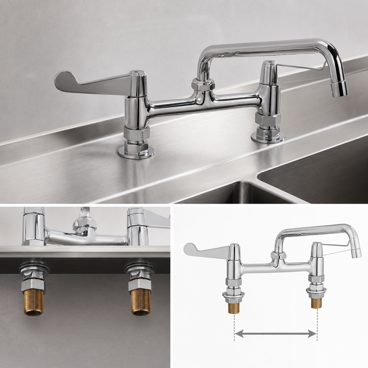 Product image #3 for Equip 8-Inch Deck Mount Manual Mixing Faucet with 10-Inch Swing Nozzle