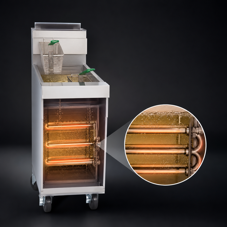 Product image #3 for Dean Decathlon D160G Performance Gas Tube-Type Floor Fryer, 75 lb Capacity