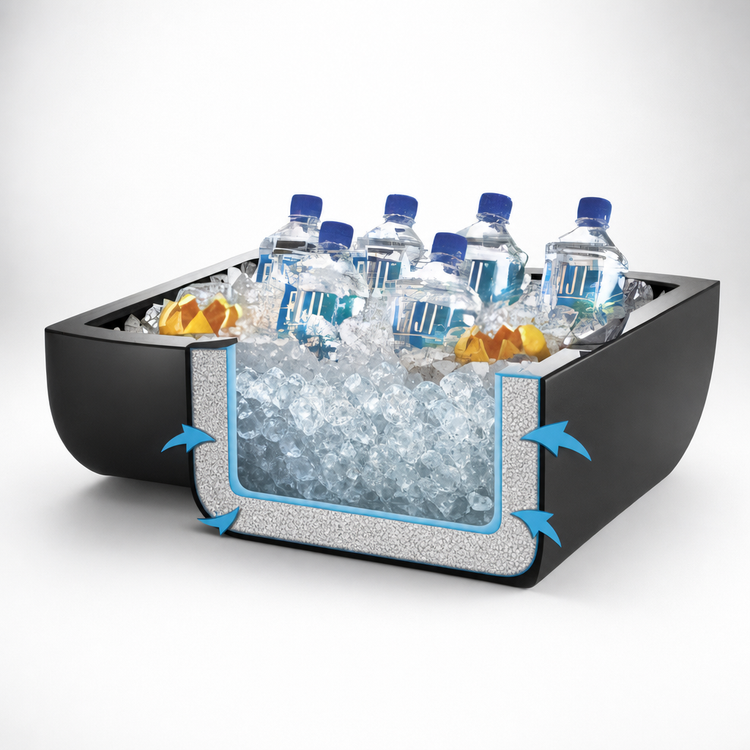 Product image #3 for Cal-Mil Insulated Acrylic Ice Bin, Black, 15 x 20 x 6-1/2 Inches