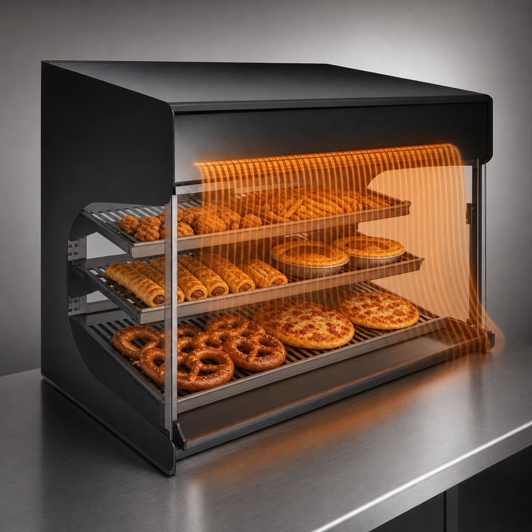Product image #3 for Hatco Flav-R-Savor Air Curtain Heated Countertop Display Cabinet, Self-Service, 42 Inches Wide, 3 Shelves