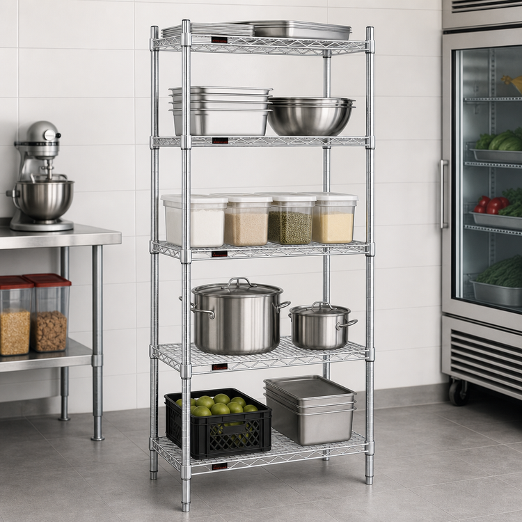 Product image #3 for EAGLEbrite 5-Tier Wire Shelving Starter Unit, 42 x 18 x 74 Inches, Zinc Finish