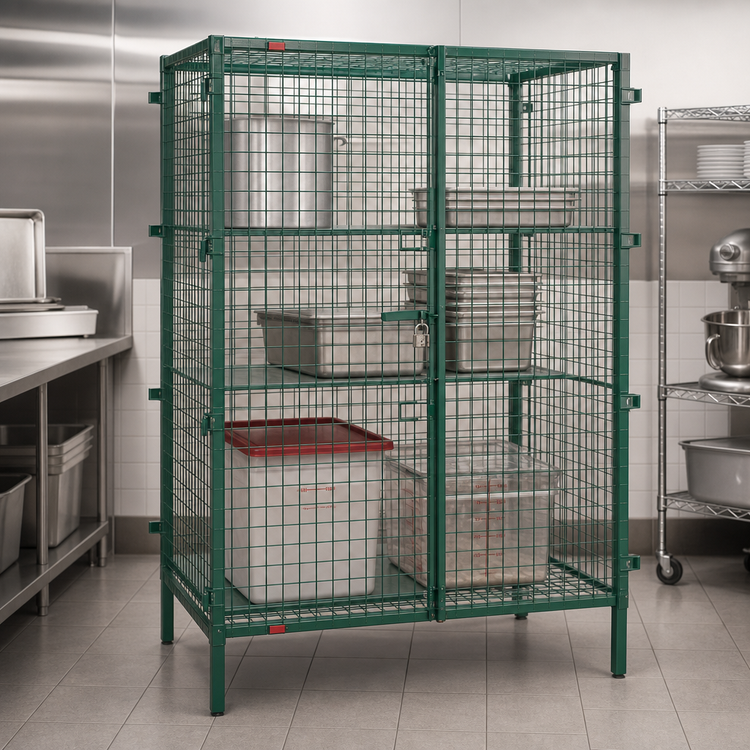 Product image #3 for Eagle Group EagleGard Stationary Security Cage with Padlockable Double Doors, Open Wire Construction, 39-1/4 x 33-1/4 x 67 Inches