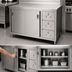 Thumbnail image #3 for 72-Inch Stainless Steel Cabinet Base Work Table with Sliding Doors and 3 Drawers