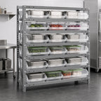 Thumbnail image #3 for Quantum 1839-110CL Stationary Galvanized Wire Shelving Unit, 7 Shelves with 18 Clear Bins, 36 x 18 x 39 Inches, 400 lb. Capacity per Shelf