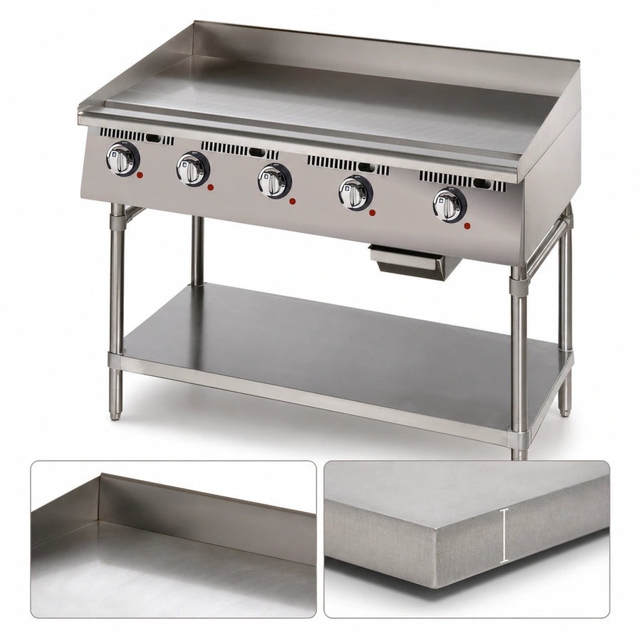 1-Inch Polished Steel Griddle Plate