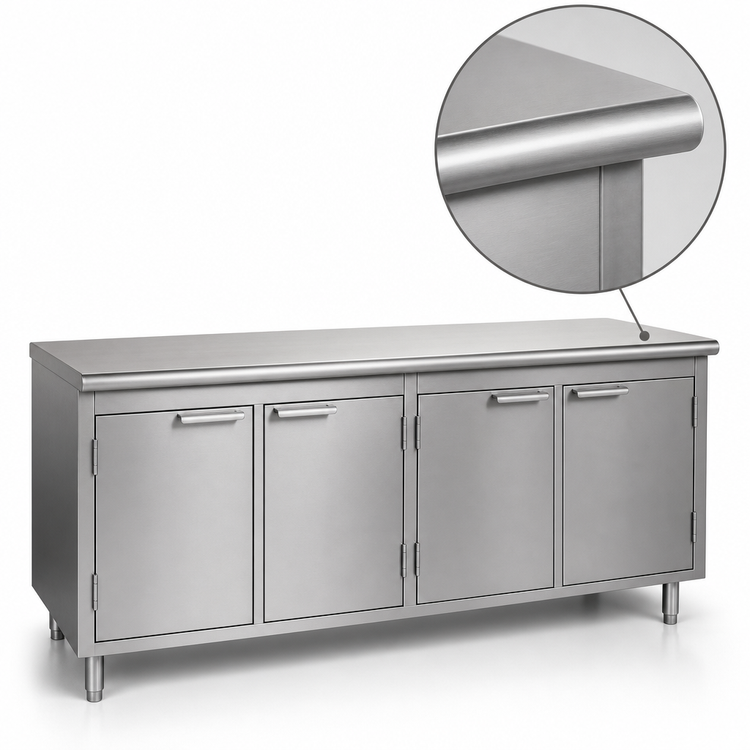 Product image #3 for Eagle Spec-Master Series 96-Inch Wide Stainless Steel Plate Cabinet with 4 Hinged Doors