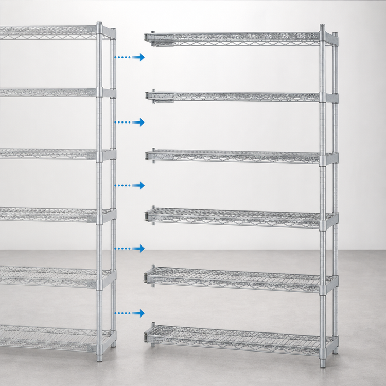 Product image #3 for EAGLEbrite 24" x 24" x 74" 5-Tier Add-On Wire Shelving Unit, Zinc Finish