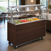 Thumbnail image #3 for Vollrath 2-Series Affordable Portable 60-Inch 4-Pan Non-Refrigerated Cold Food Station with Buffet Acrylic Breath Guard and Walnut Woodgrain Solid Base