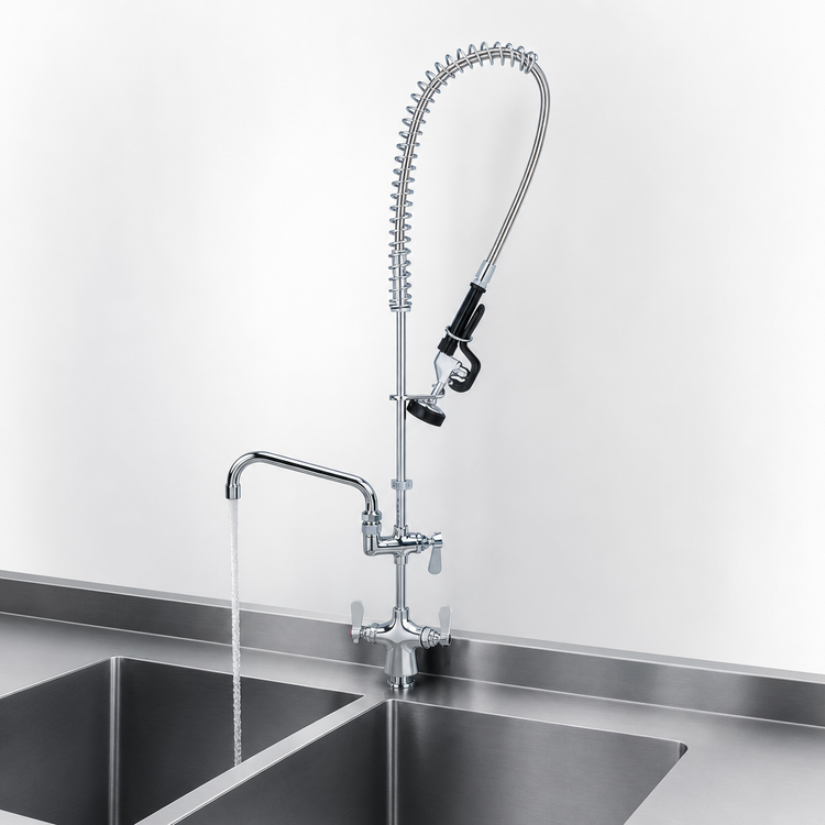 Product image #3 for OptiFlow Deck-Mount Pre-Rinse Assembly with 10-Inch Add-On Faucet