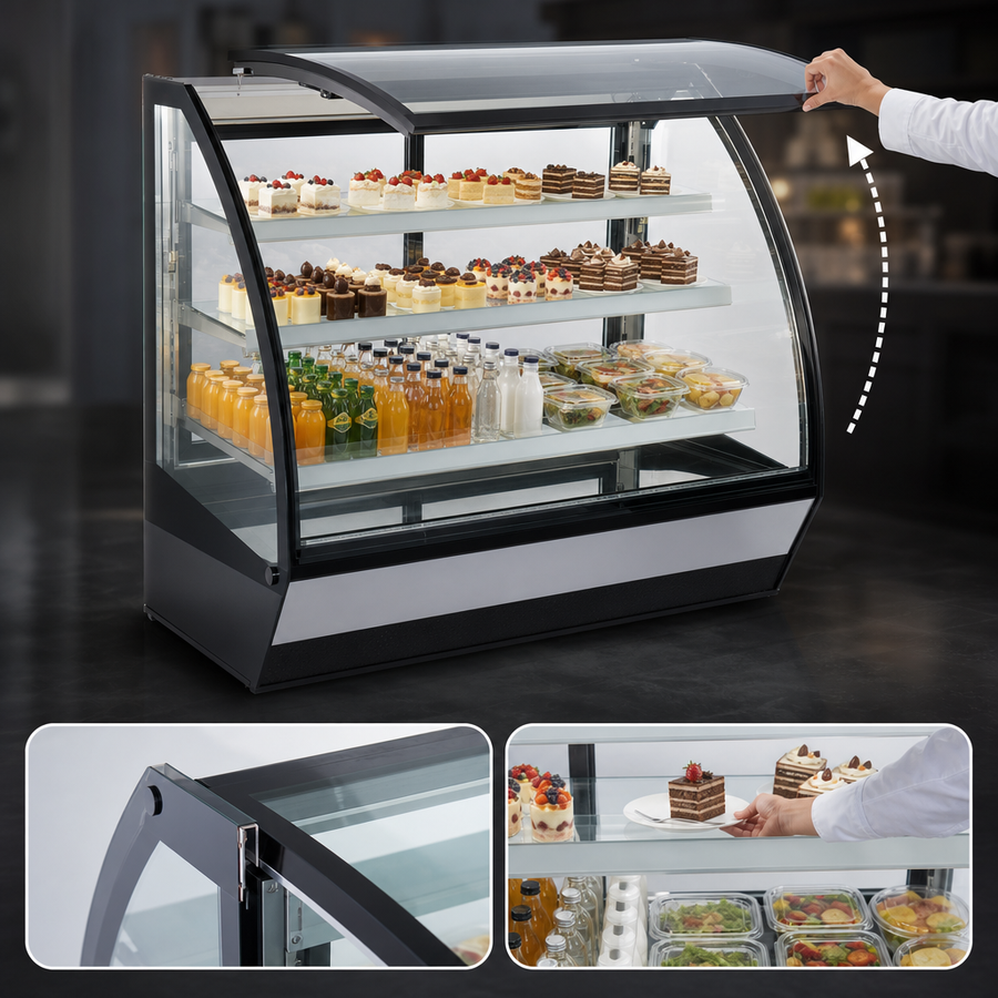Curved Front Lift-Up Glass