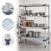 Thumbnail image #3 for MetroMax 4 All-Polymer 4-Shelf Open Grid Starter Shelving Unit, 48W x 24D x 74H