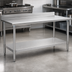 Thumbnail image #3 for Deluxe Series Stainless Steel Work Table with 4-1/2 Inch Backsplash and Undershelf, 72 x 24 Inches