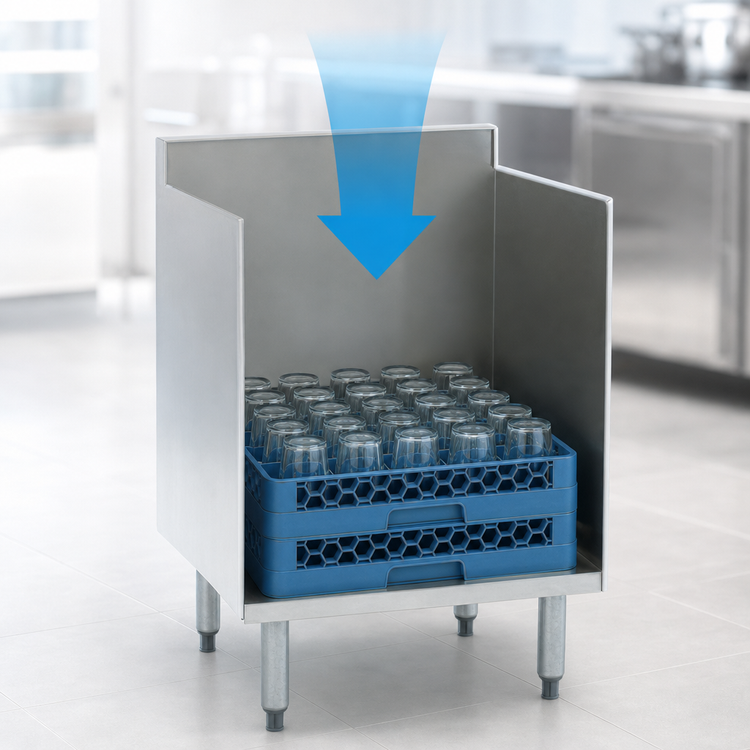 Product image #3 for Eagle Group 1800 Series 12-Inch Open Top Underbar Glass Rack Storage Unit