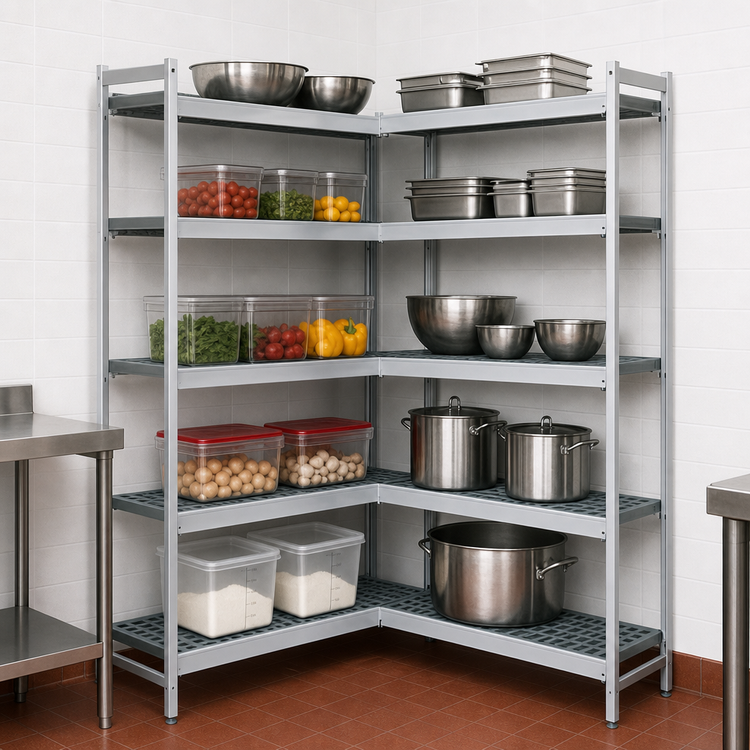 Product image #3 for Fermostock 5-Tier Corner Expansion Shelving Unit Kit, 47W x 14D x 83H