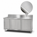 Thumbnail image #3 for John Boos Stainless Steel Beverage Unit Cabinet Base Work Table with Hinged Doors, 48 x 36 Inches, 5-Inch Backsplash, Left Trash Chute