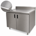 Thumbnail image #3 for Advance Tabco Enclosed Work Table with Cabinet Base, 84 x 36 Inch, 14-Gauge 304 Stainless Steel Top, 5-Inch Backsplash
