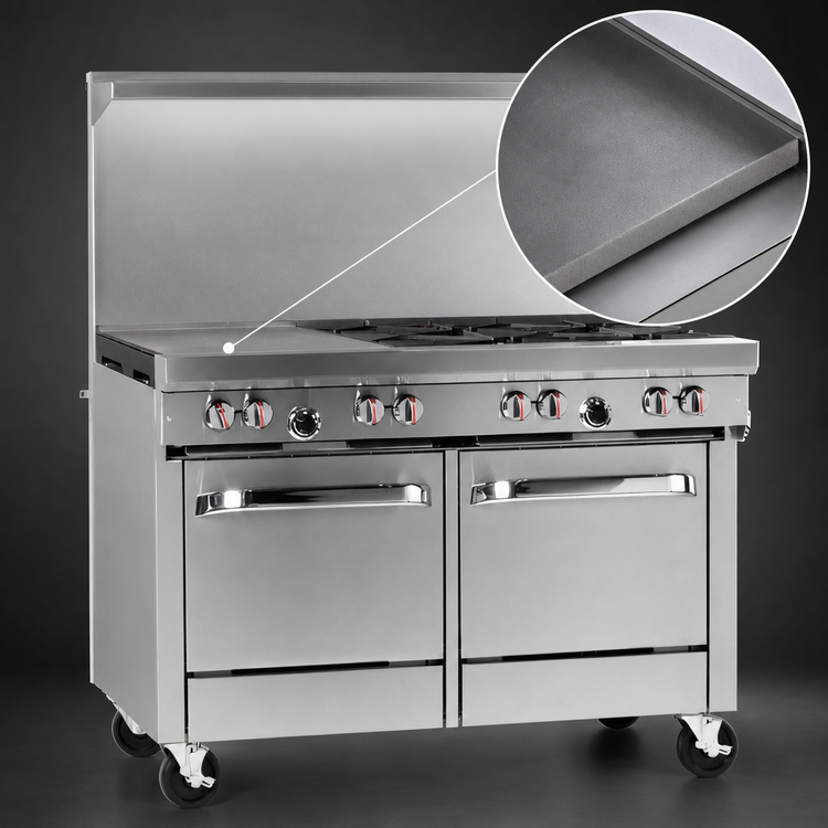 Product image #3 for Southbend S-Series 48-Inch Commercial Gas Range with 1/2-Inch Griddle and Two Space Saver Ovens