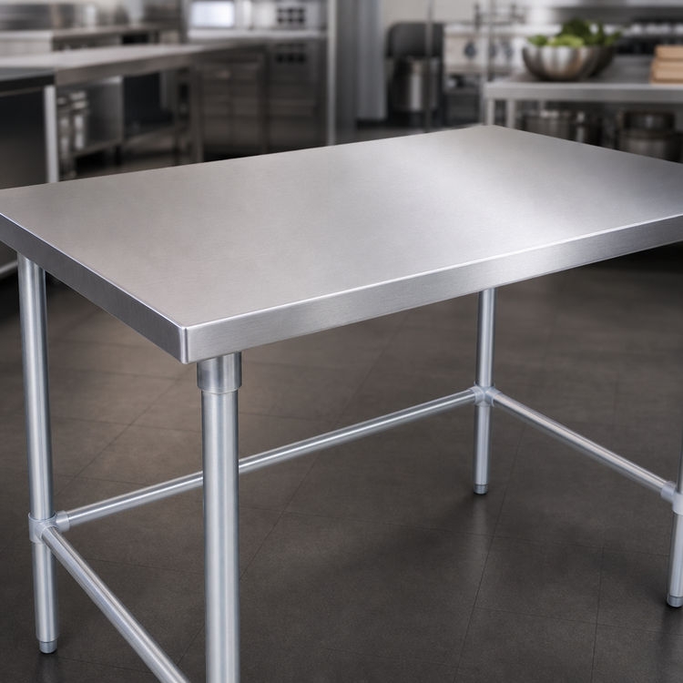 Product image #3 for John Boos Stallion ST4-2430GBK 30 in. x 24 in. 14-Gauge Stainless Steel Work Table with Galvanized Base
