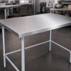 Thumbnail image #3 for John Boos Stallion ST4-2430GBK 30 x 24 in. 14-Gauge 300 Series Stainless Steel Flat-Top Work Table with Galvanized Open Base