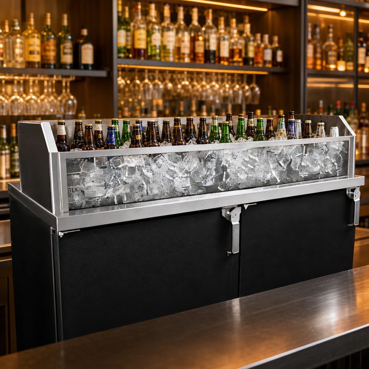 Product image #3 for Glastender 102-Inch Wide x 16-Inch Deep Back Bar Glass Ice Display Unit