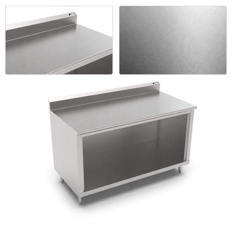 Product image #3 for John Boos Stainless Steel Open Front Work Table Cabinet Base, 36 x 24 Inches, 5-Inch Backsplash