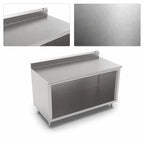 Thumbnail image #3 for John Boos 4CO6R5-2436 Stainless Steel Open-Front Cabinet Work Table, 36 x 24 in, 16-Gauge 300-Series Top, 5-Inch Backsplash