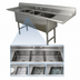 Thumbnail image #3 for Advance Tabco Fabricated 3-Compartment Stainless Steel Sink with 36-Inch Left and Right Drainboards, 30 x 24 x 14-Inch Bowls