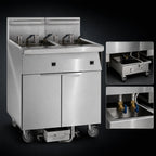 Thumbnail image #3 for Imperial (Middleby) IFSSP675EUT 6-Battery 75 lb. Electric Floor Fryer with Built-In Filter, Tilt-Up Elements and Electronic Thermostat
