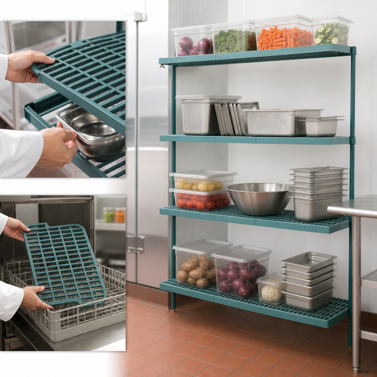 Product image #3 for Super Erecta Pro Stationary 4-Shelf Polymer Add-On Shelving Unit, 18 x 54 x 63 Inches