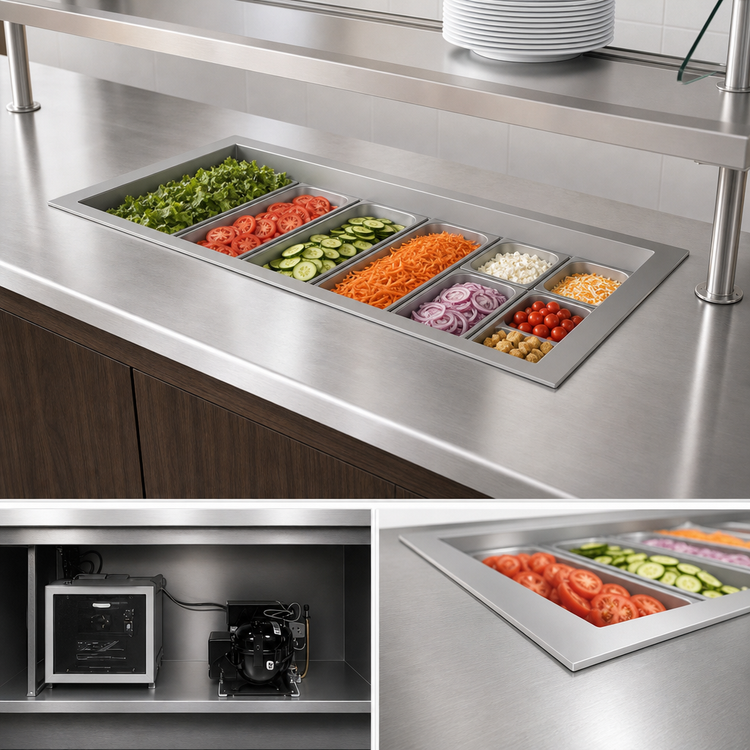 Product image #3 for Hatco CWBR-1 Drop-In Top-Mount 1-Pan Full-Size Refrigerated Cold Well, Remote Refrigeration