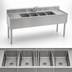 Thumbnail image #3 for Eagle Group 1800 Series 72-Inch Wide 4-Compartment Underbar Sink Unit with Drainboards and Faucets