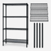 Thumbnail image #3 for Quantum 24 in. W x 24 in. D x 86 in. H Stationary Wire Shelving Starter Kit with 4 Shelves, Black Epoxy Antimicrobial Finish
