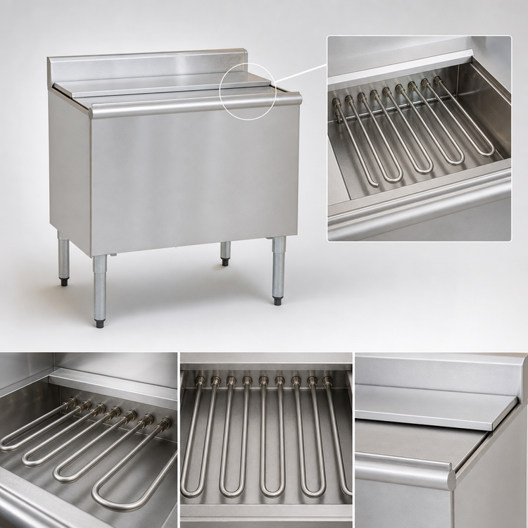 Product image #3 for Eagle Group 1800 Series Underbar Ice Chest with Sealed-In 7-Circuit Cold Plate, 30 Inch W x 20 Inch D, 16 Inch Deep Bin