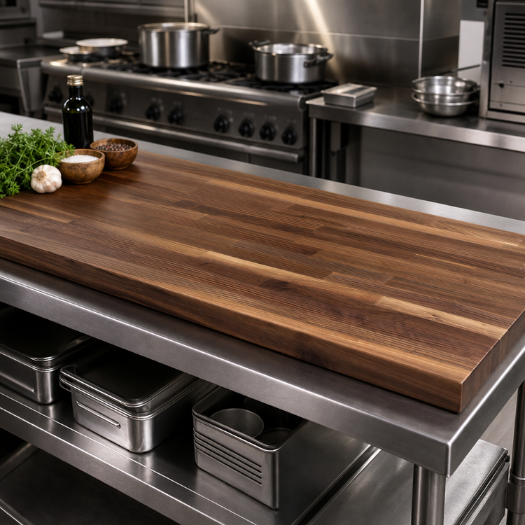 Product image #3 for John Boos Boos Block Blended Edge Grain American Black Walnut Kitchen Countertop, 120 x 32 x 1-1/2 Inches