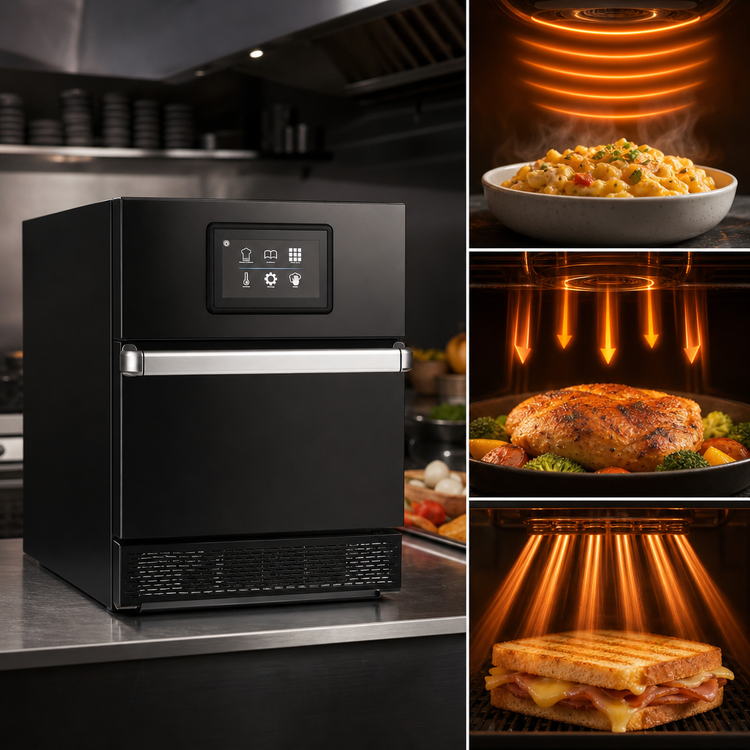 Product image #3 for Merrychef conneX 16 Carbon Black Ventless High-Speed Microwave Convection/Impingement Oven