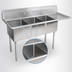 Thumbnail image #3 for John Boos E-Series 3-Compartment Stainless Steel Sink with Right Drainboard