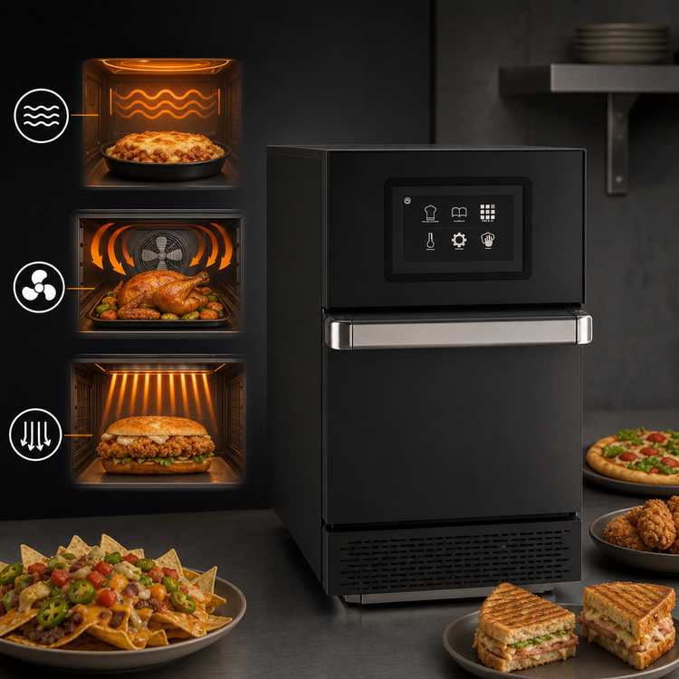 Product image #3 for Merrychef conneX 12 Standard Power Ventless Microwave Convection/Impingement High-Speed Oven, Carbon Black