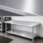 Thumbnail image #3 for Duke Manufacturing 316S-3072 72-Inch x 30-Inch Stainless Steel Work Table, 16-Gauge 300 Series, Open Undershelf, No Backsplash