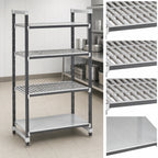 Thumbnail image #3 for Cambro Camshelving® Elements EXU182484VS4480 4-Shelf Polymer Shelving Unit, Stationary Starter, Vented & Solid, 24 x 18 x 84 in., Gray