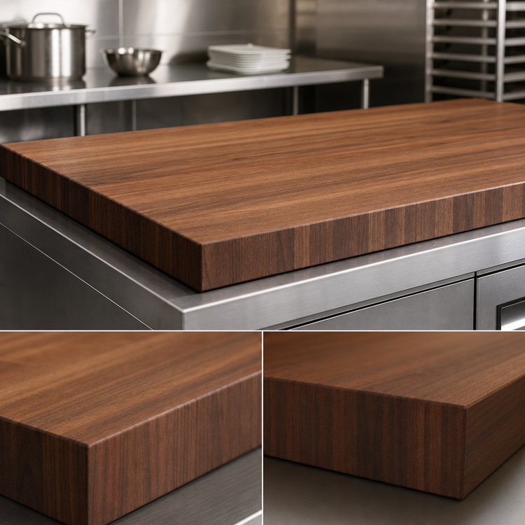 Product image #3 for Boos Block American Black Walnut Edge Grain Kitchen Countertop, 48 x 42 x 3 Inches, Flat No-Backsplash