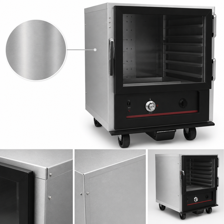 Product image #3 for hotLOGIX HL1-5 Undercounter Non-Insulated Heated Holding Cabinet with Glass Door, 10 Pan Capacity